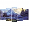 5pcs Snow Mountain - Full Round Diamond - 95x45cm