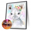 Watercolor animals-Round Diamond-30x40CM