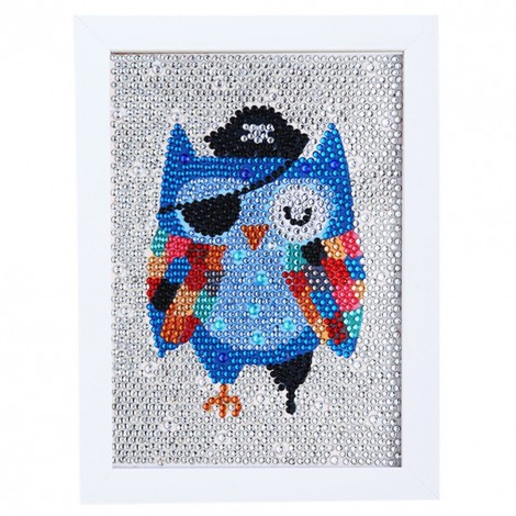 Cute Owl with Frame - Special Shaped Diamond -