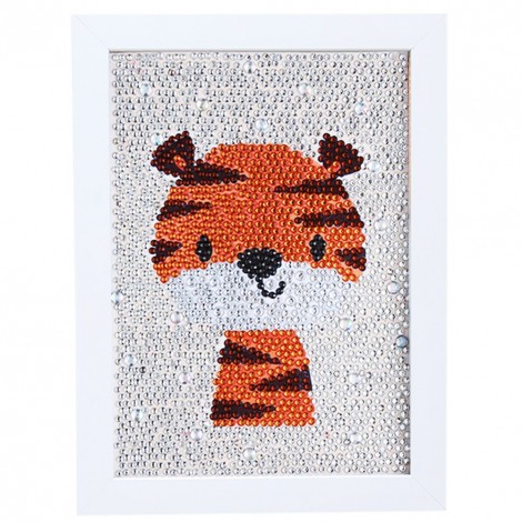 Cute Tiger with Frame - Special Shaped Diamond -