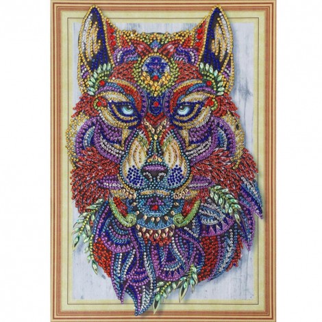 5D DIY Special Shaped Diamond Painting Lion Head Cross Stitch Mosaic Kit