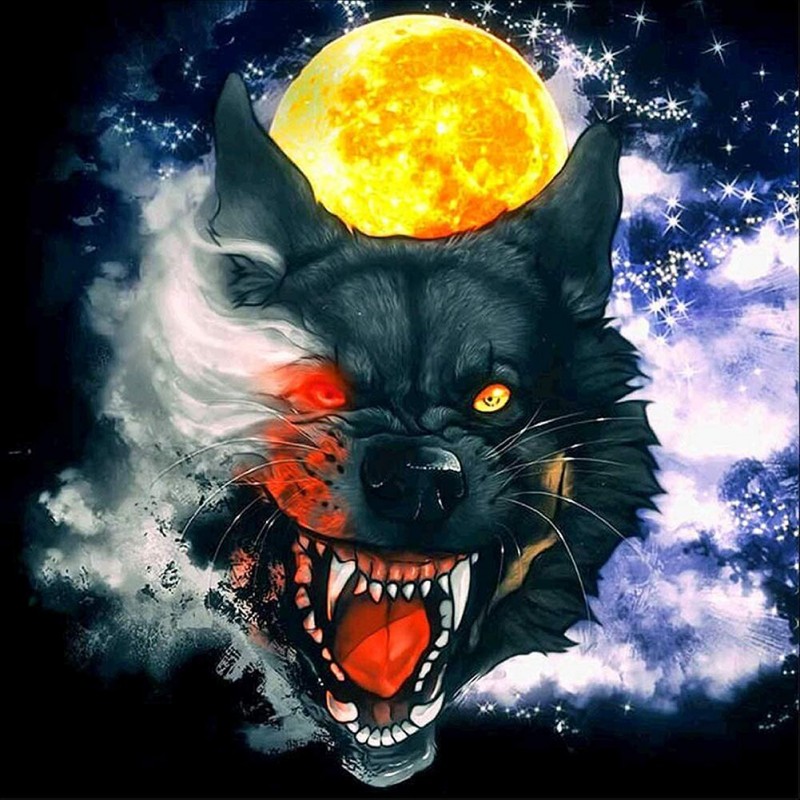 Wolf and Moon - Full...
