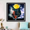 Wolf and Moon - Full Round Diamond - 30x30cm