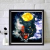 Wolf and Moon - Full Round Diamond - 30x30cm