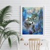 Two Wolves in Remote Mountain Square - Full Square Diamond - 40x50cm