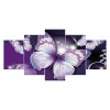 5pcs/set Purple Butterfly - Full Round Diamond Painting - 95x45cm