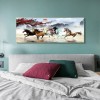 100x50cm Nine Running Horses - Full Round Diamond - 100x50cm