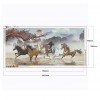 100x50cm Nine Running Horses - Full Round Diamond - 100x50cm