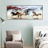 100x50cm Nine Running Horses - Full Round Diamond - 100x50cm