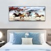 100x50cm Nine Running Horses - Full Round Diamond - 100x50cm