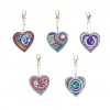 5pcs/set Love Heart Keychain