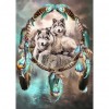 Wolf and Dream Catcher - Full Round Diamond - 30x40cm
