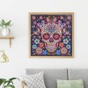 Flower Skull - Special Shaped Diamond - 25x25cm
