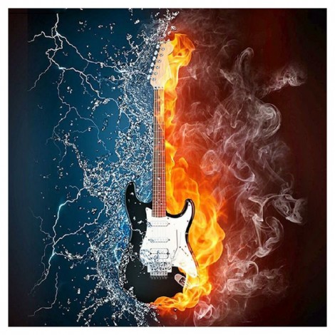 Cross Stitch Guitar - Full Diamond Painting - 30x30cm