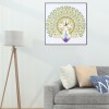 Peafowl Clock - Special Shaped Diamond - 35x35cm
