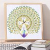 Peafowl Clock - Special Shaped Diamond - 35x35cm