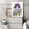 Illustration Girl - Full Round Diamond - 30x40cm