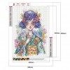 Illustration Girl - Full Round Diamond - 30x40cm