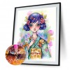Illustration Girl - Full Round Diamond - 30x40cm