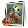Cartoon Girl Doll - Full Round Diamond - 30x40cm