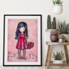 Red Girl - Full Round Diamond - 30x40cm