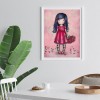Red Girl - Full Round Diamond - 30x40cm
