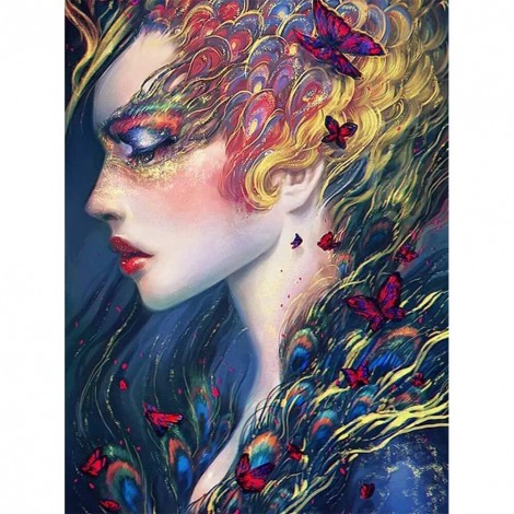 Peafowl Women - Full Round Diamond - 40x50cm