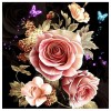 Pink Rose - Partial Round Diamond - 30x30cm