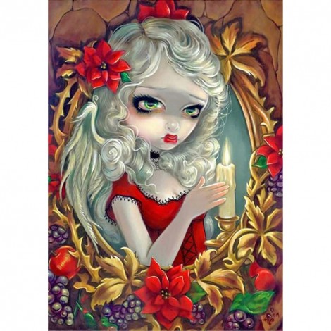 Cartoon Girl Doll - Full Round Diamond - 30x40cm