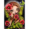 Cartoon Girl Doll - Full Round Diamond - 30x40cm