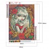 Cartoon Girl Doll - Full Round Diamond - 30x40cm