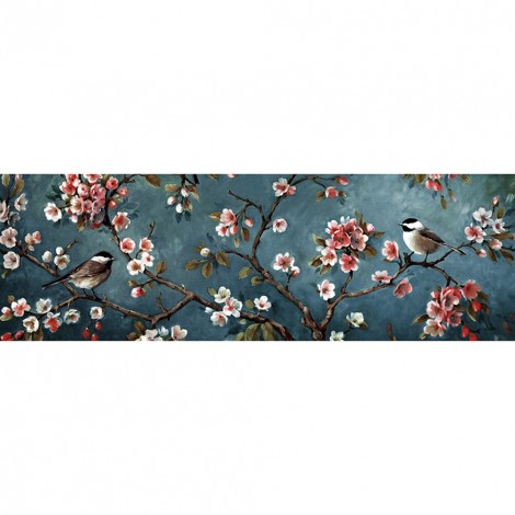 Flower Bird - Full Round Diamond Painting - 80x30cm