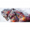 Colorful Skin Horses - Full Round Diamond - 80x40cm