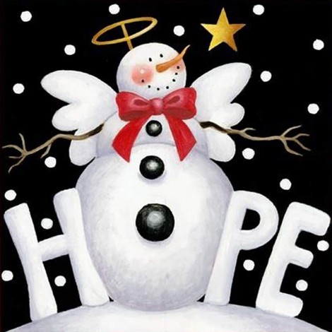 Christmas Snowman - Full Round Diamond - 30x30cm