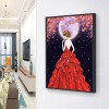 Red Dress Girl - Special Shaped Diamond - 30x40cm