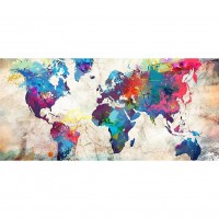 World Map - Full Round Di...
