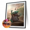 Yoda Cartoons - Full Round Diamond - 30x40cm