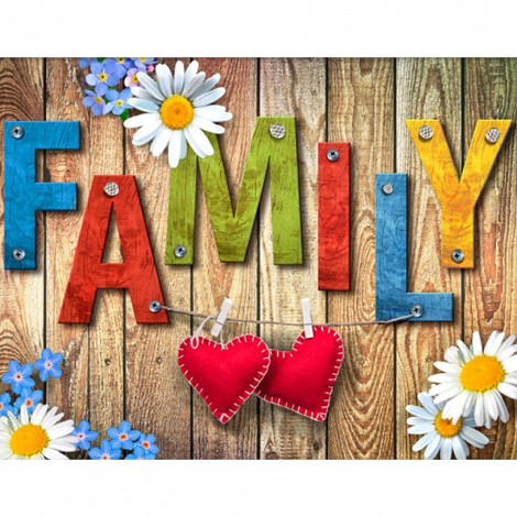 Family Board - Full Square Diamond - 50x40cm