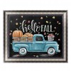 Blue Car Blackboard - Partial Round Diamond - 30x25cm