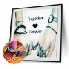 Lovers Hold Hands - Full Round Diamond Painting - 30x30cm