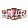 LOVE 5-pictures - Full Round Diamond - 95x45cm