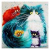 Cartoon Cat Family - Full Round Diamond - 30x30cm